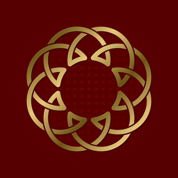 Posvátný Geometrický Symbol Kruhového Plexus Rámeček Loga Zlaté Mandala — Stockový vektor