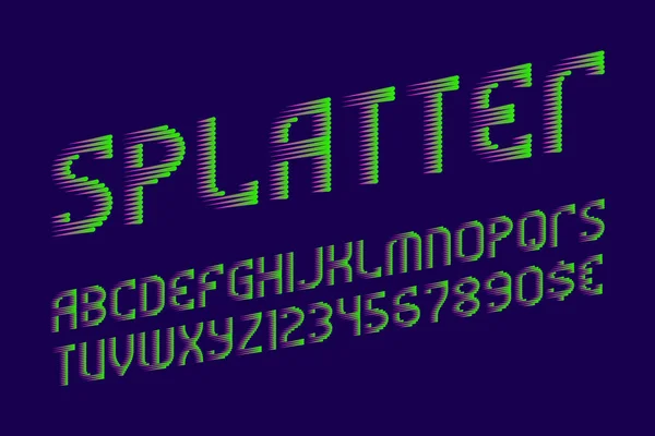 Літери Платформери Цифрами Знаками Валюти Рожевий Зелений Градієнт Шрифту Ізольований — стоковий вектор