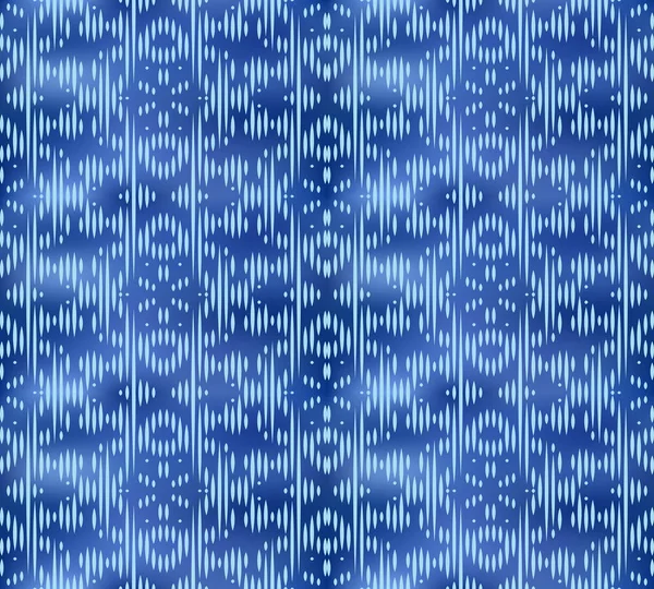 Vintage Indigo Shibori Dyed Textile Seamless Pattern Japanese Textured Ink — Stock Vector