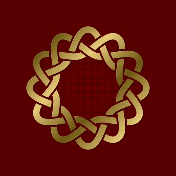 Священный геометрический символ круглого сплетения. Золотая мандала . — стоковый вектор
