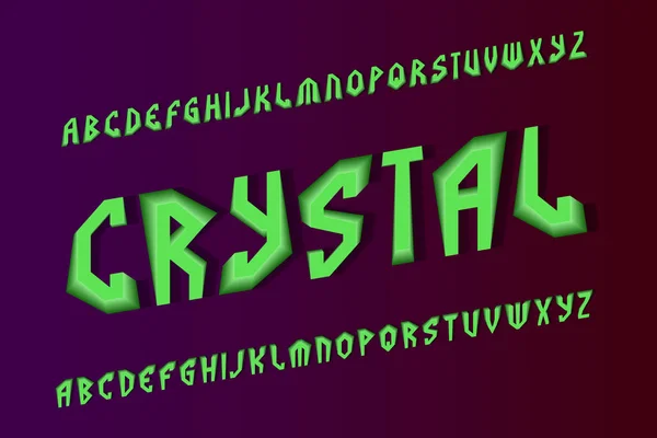 水晶体积字母表。双3d 字体。孤立的英语字母表 — 图库矢量图片