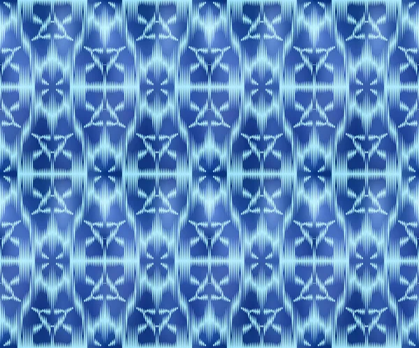 Indigo shibori gefärbte textile nahtlose Muster. Bohemian ikat Tinte Hintergrund. — Stockvektor