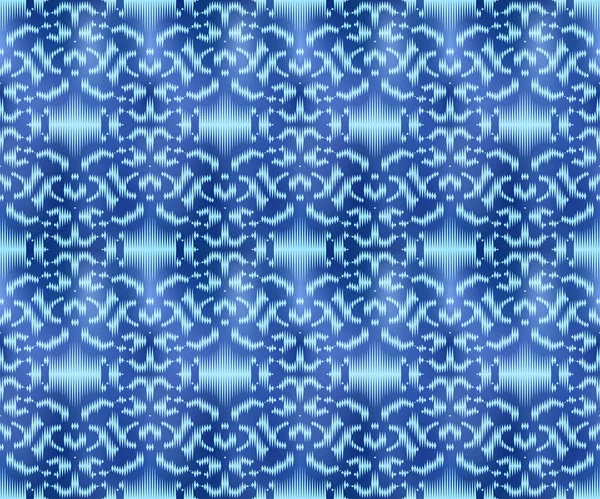 Indigo shibori gefärbte textile nahtlose Muster. original Tinte reproduzierbaren Hintergrund. — Stockvektor