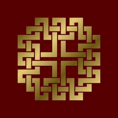 Haç pleksinin kutsal geometrik sembolü. Altın mandala logosu