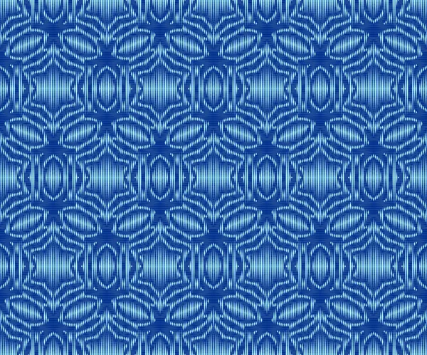 Indigo teint ikat motif sans couture. Texture de tissu à motifs ethniques . — Image vectorielle