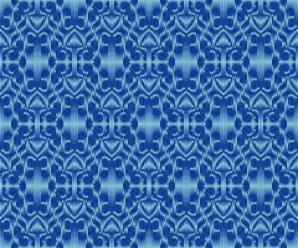 Tissu à motifs originaux motif sans couture ikat teint indigo . — Image vectorielle