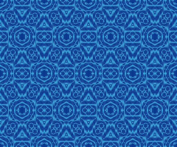 Élégant motif tissu indigo teint ikat motif sans couture . — Image vectorielle