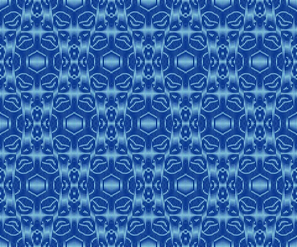 Texture textile à motifs originale motif ikat teint indigo sans couture . — Image vectorielle