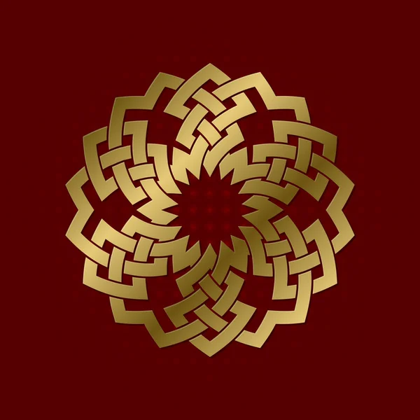 Heiliges geometrisches Symbol des kreisförmigen Plexus. goldenes Mandala-Logo. — Stockvektor