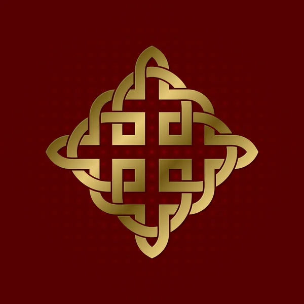 Posvátný geometrický symbol kruciform plexus. Logo Zlaté mandaly — Stockový vektor