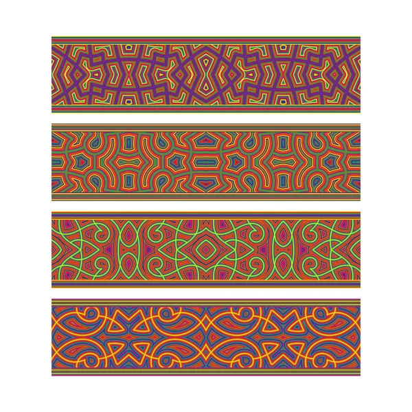 Festive tribal ribbon design. Move ornament elements to Brush Panel to create vector pattern brushes. — Stock Vector