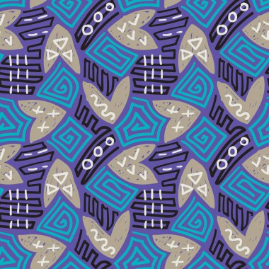 Elle çizilmiş şirin, pürüzsüz desen, renkli vektör arkaplan. Moda grunge duvar kağıdı tasarımı. Tekstil baskısı için çocukça kamuflaj şablonu.