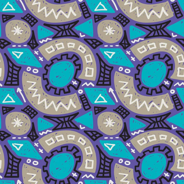Patrón Moderno Infantil Sin Costuras Textura Textil Estilo Grunge Doodle — Archivo Imágenes Vectoriales