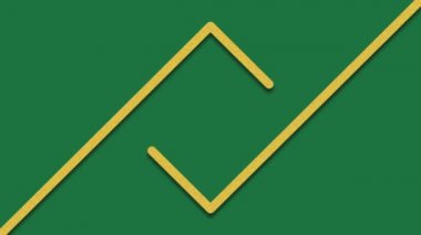 Yeşil zemin üzerinde kıvrımlı çizgiler desenli altın renkli kare çerçeve. Eski tarz animasyon vignette, tabela şablonu, canlı tebrik kartı.