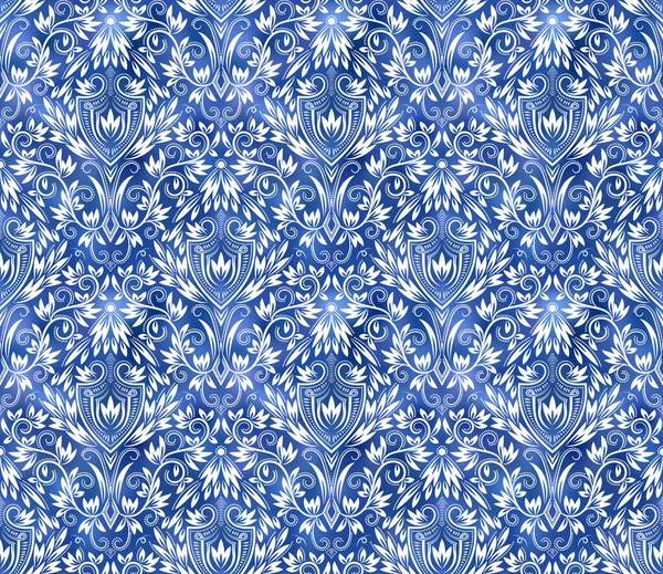 Vintage Indigo Shibori Teint Motif Textile Sans Couture Texture Encre — Image vectorielle