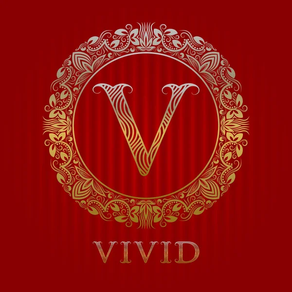 Canlı butik için altın logo şablonu. Vektör monogramı.