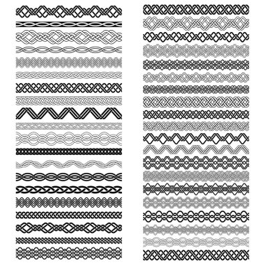 Tasarım için klasik fırça şablonları. Düğüm biçimindeki çerçeveler için 40 kenarlık ögesi.