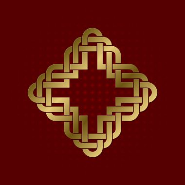 Haç pleksinin kutsal geometrik sembolü. Altın mandala logosu.