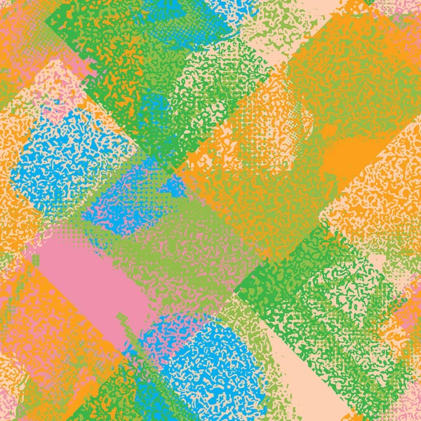 Abstract Grunge Naadloos Chaotisch Patroon Met Penseelstreken Stedelijke Lente Camouflage — Stockvector