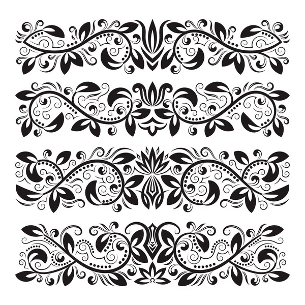 Vintage Decorative Elements Design Floral Decorations Antique Style — Stock Vector