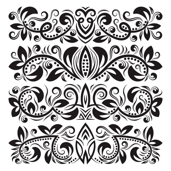 Vintage Decorative Elements Design Floral Decorations Antique Style — Stock Vector