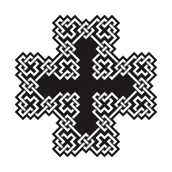 Celtic Cross Tattoo Sacred Vector Symbol Design — Stock Vector