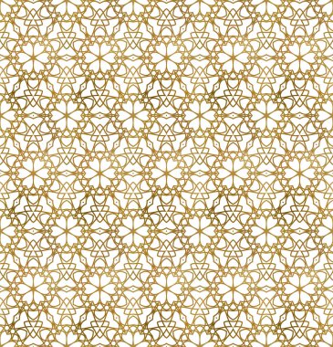 Geleneksel arabesk kusursuz desen. Altın satırların tekrarlanabilir arkaplanı.