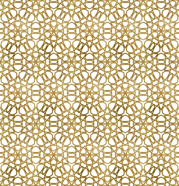 Modèle Arabesque Traditionnel Sans Couture Fond Répétable Lignes Dorées — Image vectorielle