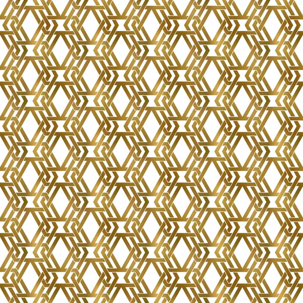 Altın Burkulmuş Şeritlerin Soyut Tekrarlanabilir Arka Planı Altın Pleksus Şeritleri — Stok Vektör