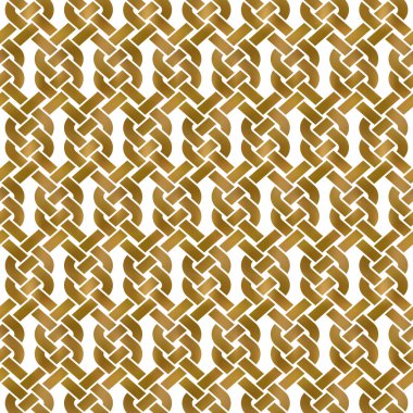 Geleneksel altın burkulmuş şeritlerin tekrarlanabilir arka planı. Altın pleksus şeritleri. Modern kusursuz desen.