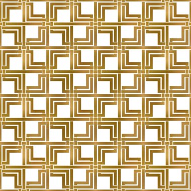 Altın burkulmuş şeritlerin soyut tekrarlanabilir arka planı. Altın pleksus şeritleri. Modern kusursuz desen.