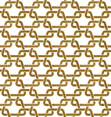 Geleneksel altın burkulmuş şeritlerin tekrarlanabilir arka planı. Altın pleksus şeritleri. Vintage dikişsiz desen.