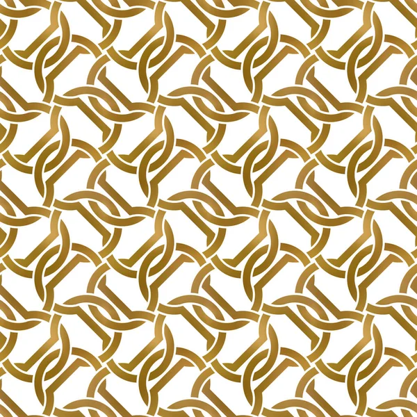 Fondo Repetible Abstracto Tiras Retorcidas Doradas Reloj Plexo Oro Las — Vector de stock