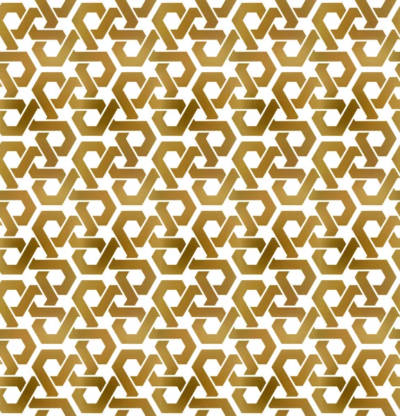 Абстрактный Повторяющийся Фон Золотых Крученых Полос Образец Золотого Сплетения Полос — стоковый вектор