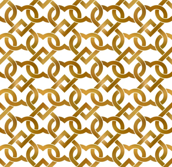 Fond Motif Répétable Abstrait Bandes Torsadées Dorées Swatch Gold Entrelacé — Image vectorielle