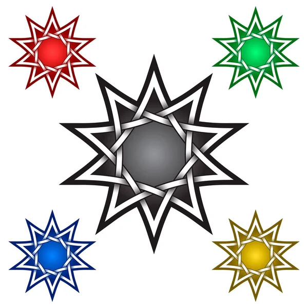 Kelt Tarzı Köşeli Yıldız Logosu Şablonu Kabile Dövmesi Sembolü Mücevher — Stok Vektör