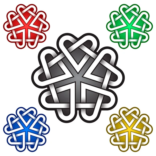 Πρότυπο Λογότυπο Μαντάλα Πενταγώνου Κέλτικο Στυλ Φυλετικό Σύμβολο Τατουάζ Ασημένιο — Διανυσματικό Αρχείο