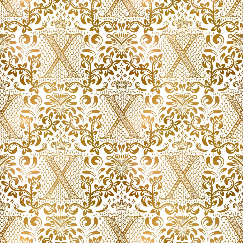 Patrón Inconsútil Vintage Blanco Dorado Fondo Pantalla Barroco Clásico Real  Vector de stock por ©vectordivider 419559430, image size:1024x1024