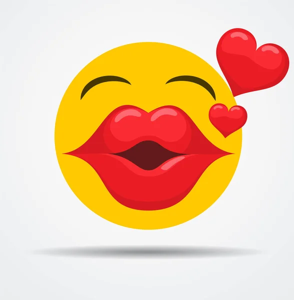 Isolado beijando emoji em um design plano — Vetor de Stock
