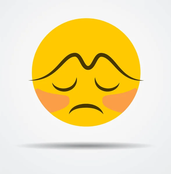 Isolato Emoticon Deppresed Design Piatto — Vettoriale Stock