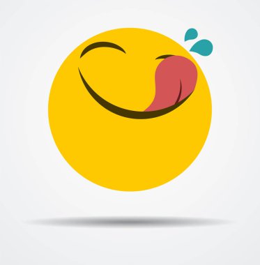 Isolated Hungry emoticon in a flat design