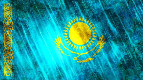 Kazakhstan Drapeau Pour Imprimer Fond Écran Taille 7680 Largeur 4320 — Photo