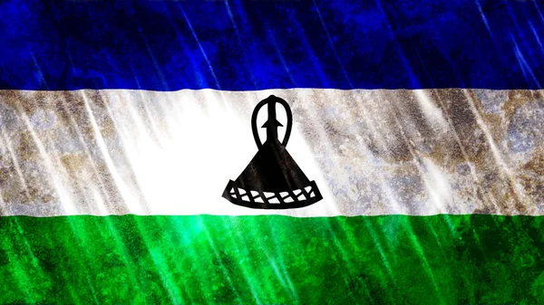 Lesotho Flagge Für Druck Tapete Größe 7680 Breite 4320 Höhe — Stockfoto