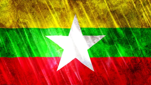 Myanmar Flagge Für Druck Tapete Größe 7680 Breite 4320 Höhe — Stockfoto