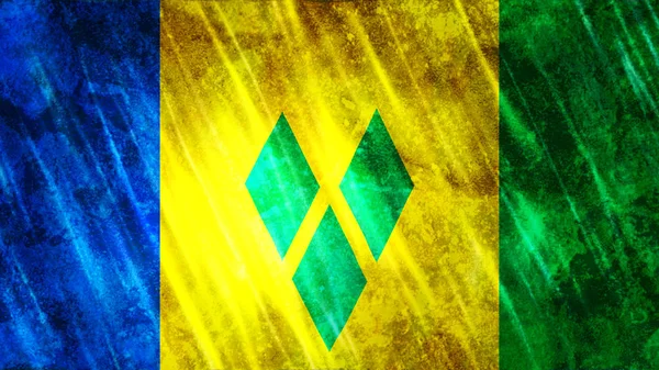 Saint Vincent Grenadines Flag Print Tapete Größe 7680 Breite 4320 — Stockfoto