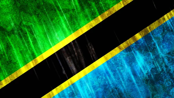 Tansania Flagge Für Druck Tapete Größe 7680 Breite 4320 Höhe — Stockfoto