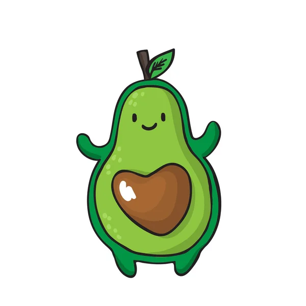 Миле авокадо з серцем — стоковий вектор