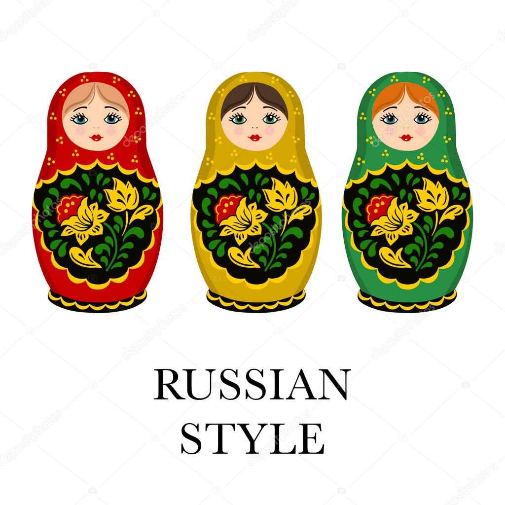 Russian dolls illustration isolated