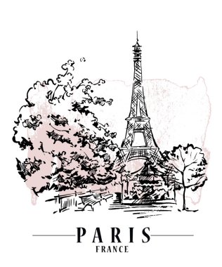 Paris vektör çizim. Çiçek artalanları, vektör çizim.