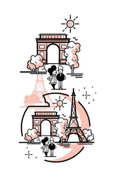 Paris vektör illüstrasyonu.